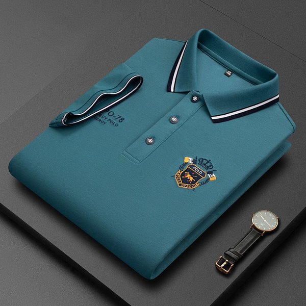 Letnia KoreańSka Moda MęSka Koszulka Polo Z Haftowanym KołNierzykiem Z Klapami I KróTkimi RęKawami 4XL Gray-image