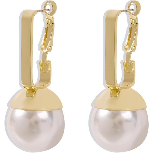 Pendientes De Perlas Para Mujer Pendientes Kpop Con Abalorios De Perlas Simuladas Barrocas JoyeríA Para SeñOras Regalo De Navidad-image