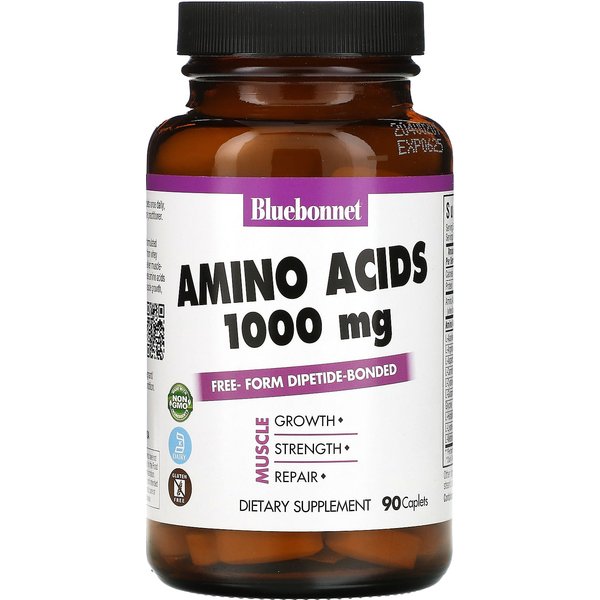 Bluebonnet Nutrition, AminoáCidos, 1000 Mg, 90 CáPsulas-image