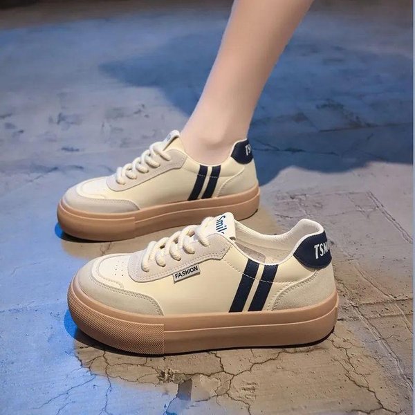 Zapatos Blancos PequeñOs De Moda Para NiñAs, Para Mujer, Primavera Y OtoñO, Nuevos, Transpirables, VersáTiles, Con Plataforma, Para Deportes Y Ocio, Zapatos De Tabla 40 Azul-image