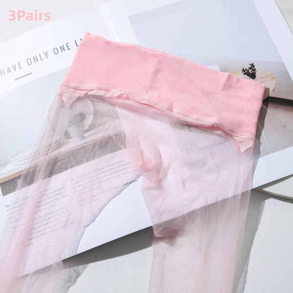 Medias Transparentes 1D Para Mujer Pantimedias Sin Costuras Medias De Nailon Ultra Finas Medias Transparentes De Punta A Punta Medias sexy Femeninas De Cintura Baja XL White-image
