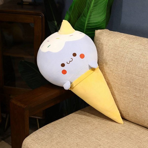 50Cm/70Cm/90Cm Kawaii Symulacja Loda Pluszowa Zabawka MięKka Wypchana KreskóWkowa Lalka Wafelkowa Dekoracja Sofy Poduszka Najlepsze Prezenty 50Cm-image