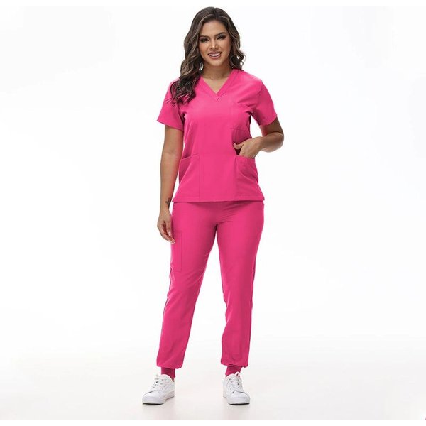Uniformes De EnfermeríA EláSticos, Top Con Cuello En V, Pantalones Deportivos, Conjuntos QuirúRgicos, Ropa De Trabajo Para Dentistas Y Enfermeras, Uniformes Para MéDicos De Hospital. S-image