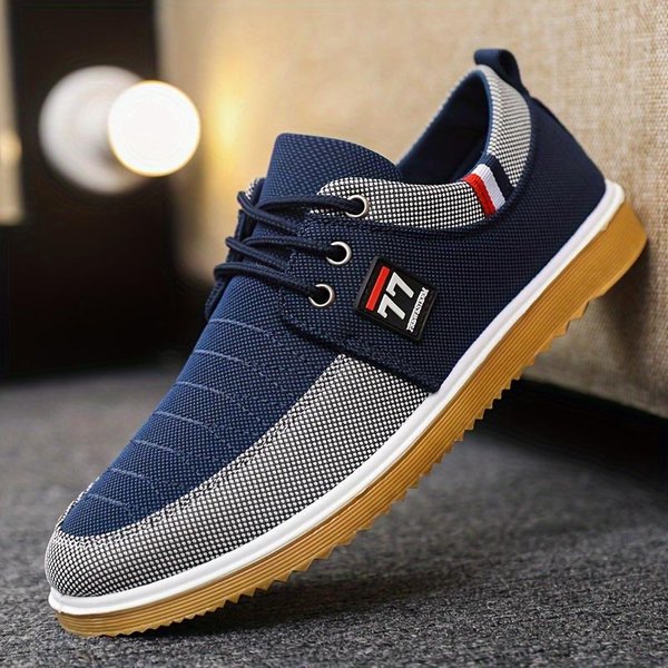 Zapatos Casuales De Lona Para Hombre, Transpirables, Resistentes Al Desgaste, Antideslizantes, Con Cordones Para Exteriores, Primavera, Verano Y OtoñO 42-image