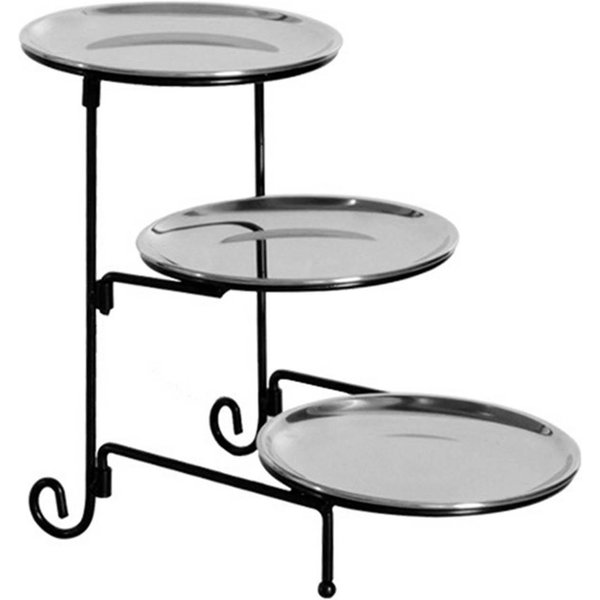 Cesta De Frutas De Tres Pisos Cesta De Frutas De Acero Inoxidable Cesta Moderna De Almacenamiento De Frutas Y Snacks De MúLtiples Capas Plata-image