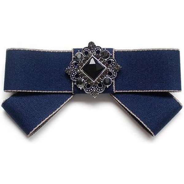Nowe Broszki Damskie Unisex Muszka Dla Kobiet PerłA Kryształ Wisiorek KołNierz Pin Koszula Ubrania Krawat Kokarda Garnitur Akcesoria Blue-image