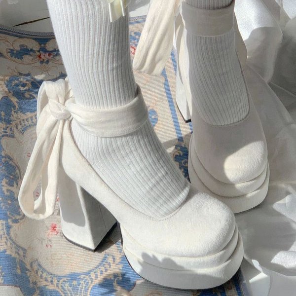 Platforma Damskie Buty Mary Jane Modne Eleganckie Buty Na Grubym Obcasie Damskie CzółEnka 34EU/CN35 Gray-image