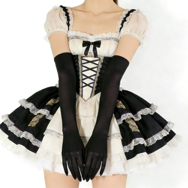 Jk Lolita Jednolite Ultra Cienkie Wysoka Elastyczność Cosplay DłUgie Dopasowane PońCzochy RęKawiczki Damskie Seksowne Akcesoria Na Klub Nocny Imprezę Taneczną One Size-image