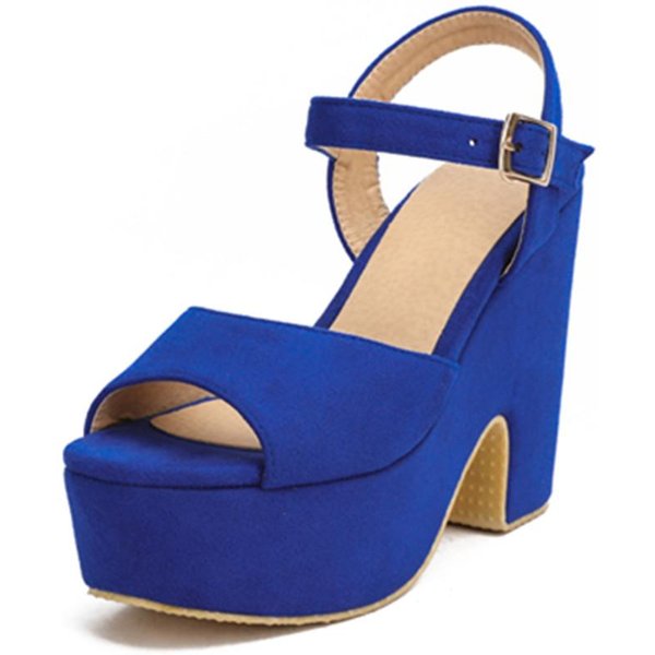 Sandalias De Moda Para Mujer Tacones Altos Plataforma Femenina Correa Al Tobillo Hebilla Zapatos De CuñA De Felpa Para Damas Verano 2025 Dropshipping Sandalias De Mujer 34-image