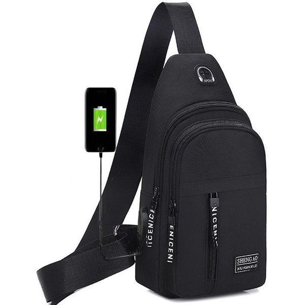 Torba Na Klatkę Piersiową Dla MężCzyzn Kobiety Torby Crossbody Hip Hop Streetwear Torba Fanny Pack Wielofunkcyjna Mini Pas Biodrowy Torba Na Klatkę Piersiową Black-image