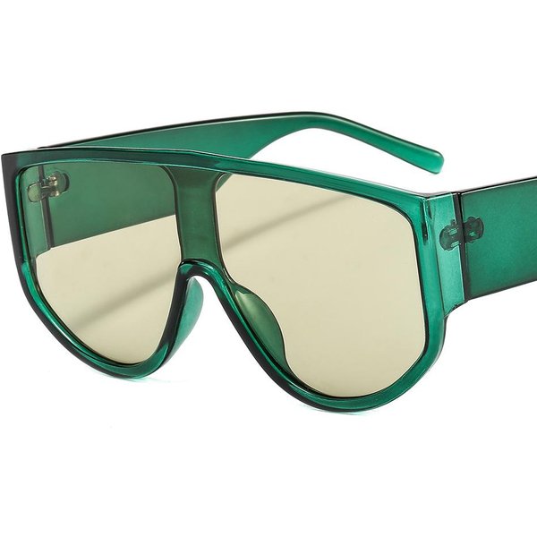 Gafas De Sol Oversize Con Montura Grande Tipo Escudo Para Mujer Beige Verde Lujo Gafas De Sol Grandes Para Hombre Cuadradas De Moda Tonos Degradados UV400 As Picture-image