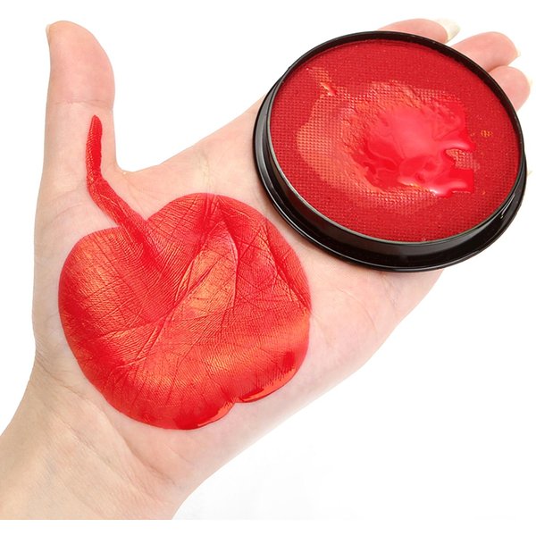 Pintura Facial Y Corporal Maquillaje A Base De Agua Pintura Pigmento Seguro No TóXico Pintura Facial HipoalergéNica FáCil Rojo-image