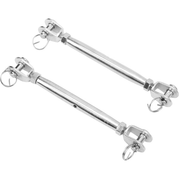 2 Piezas Tensor De Ojo Y Ojo Tensor De Acero Inoxidable Tornillo De Aparejo Ojo Para Cable De Acero White-image