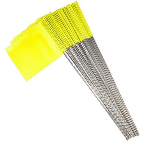 100 Piezas De Banderas De SeñAlizacióN Para CéSped, Marcadores De Banderas Impermeables Que No Se Decoloran, Banderas De Paisaje De PVC De Uso Generalizado, Banderas De Riego-image