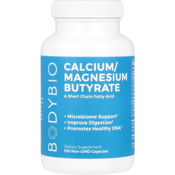 Bodybio, Butirato De Calcio/Magnesio, No Gmo, 100 CáPsulas-image