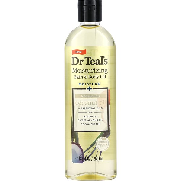 Dr. Teal's, Aceite Hidratante Para BañO Y Cuerpo, Aceite De Coco, 8.8 Fl Oz (260Ml) Beige-image