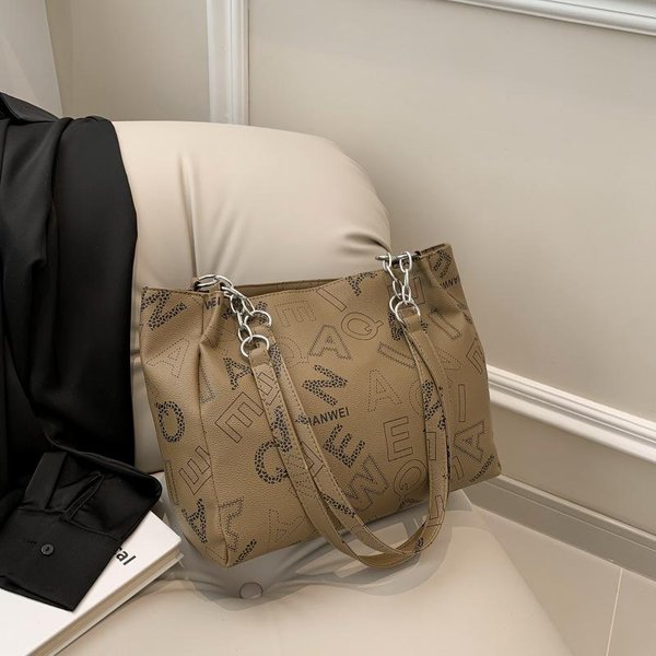 Bolso De Mano De Gran Capacidad Para Mujer, Nuevo DiseñO De Nicho, Moderno, Sencillo, Estampado, Bandolera De Un Solo Hombro.-image
