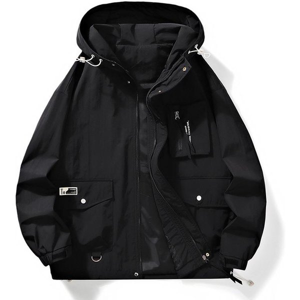 Nueva Chaqueta De Exterior Chaqueta Chaqueta De Senderismo Para Hombre MontañA Estilo Hong Kong Chaqueta De Empalme Superior S 3XL Black-image