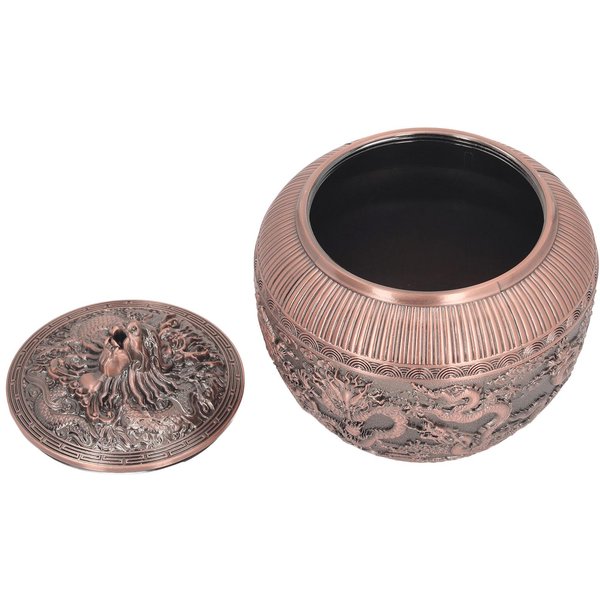 Pojemnik Na Herbatę Metalowy Pojemnik Do Przechowywania Herbaty Sypanej Hermetyczny Pojemnik Na Torebki Herbaty Wykwintny BrąZowawy SłOik Na Herbatę Large Size Red Copper Black-image