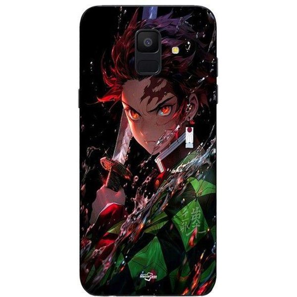 Funda - Maniacase - Samsung Galaxy A6 2018 - Demon Slayer - Tanjiro Kamado - Flexible Negro Negro-image