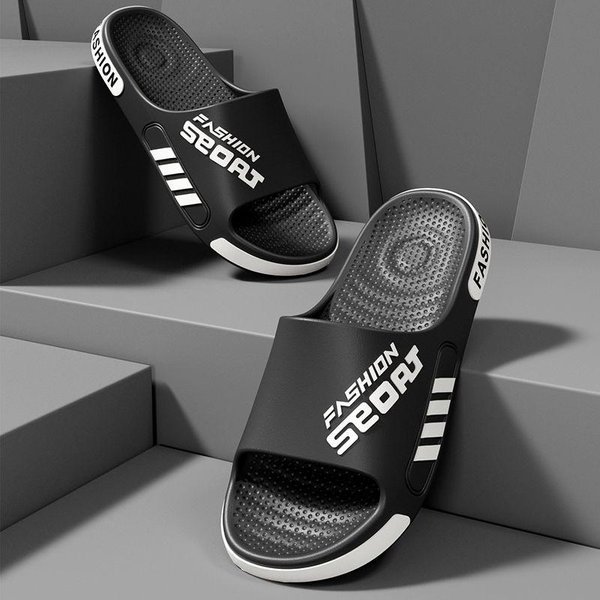 Las Pantuflas De Hombre Son Tendencia Para El BañO En Interiores En Casa, Mientras Que Las Pantuflas Frescas Son Adecuadas Para Usar Al Aire Libre. Zapatillas Antideslizantes 36-37-image