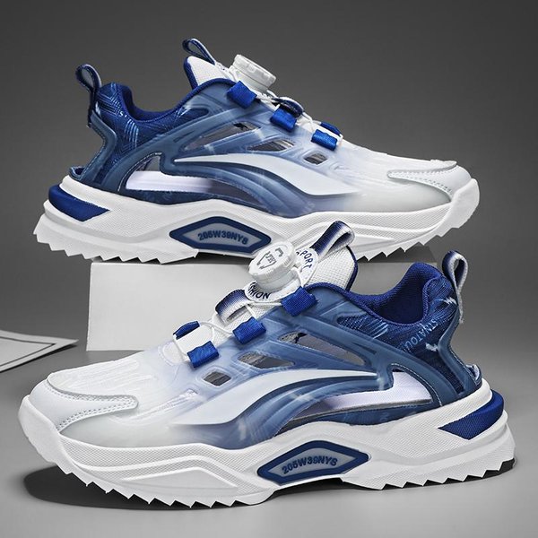 Zapatillas Chunky Para Hombre Zapatos Booster Elevador Para Hombre Aumento De Altura Plantilla 6Cm Talla Grande Ocio Moda 39 Blue-image