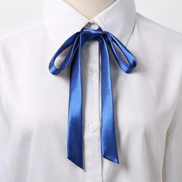 Corbata PequeñA Pajarita Estilo Universitario Uniforme Escolar Accesorios De Camisa SeccióN Larga Para Hombres Y Mujeres Serpentinas Cuellos Flores 1PC Gray-image