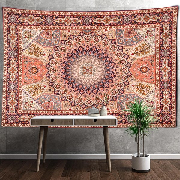 Tapiz De Mandala Retro Para Colgar En La Pared, Estilo Bohemio, PsicodéLico, BrujeríA, Hippie, Para Dormitorio, DecoracióN Del Hogar 230X180Cm-image