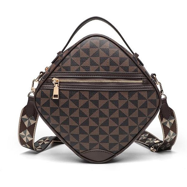 Bolso PequeñO Cuadrado De Moda Para Hombre Y Mujer Estampado De Diamantes Bolso De Hombro ÚNico Cruzado A Mano Black-image