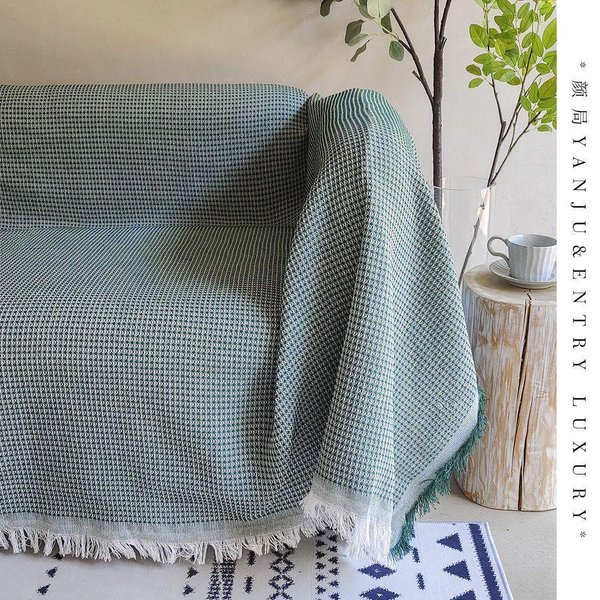 Funda De Sofá Waffle Cubierta Completa AlgodóN Sofá Cuatro Estaciones Funda De Sofá Universal Todo Incluido 180*130CM-image