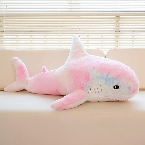 140 Cm DużE MięKkie Symulacja Uroczy Rekin Pluszowe Zabawki Kawaii Wypchane Dzieci ChłOpcy Dziewczynki Urocza Poduszka ZwierząTko Na Prezenty Urodzinowe 100CM-image