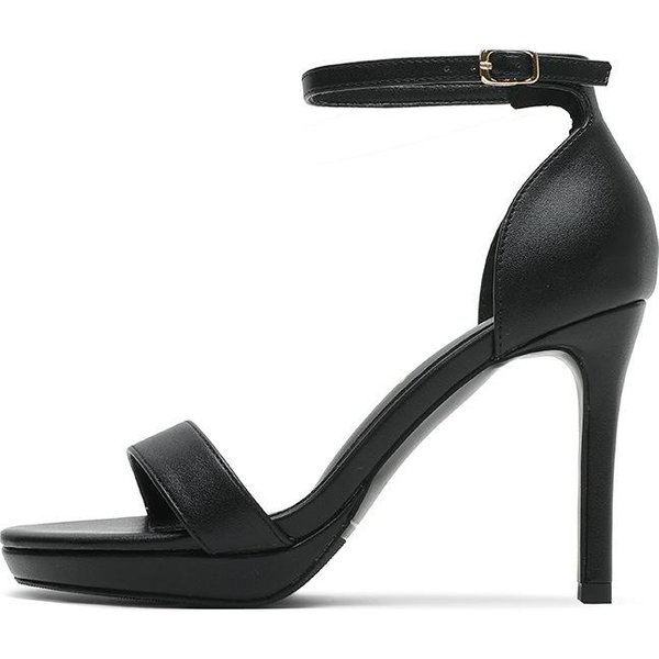 Letnie Damskie 8Cm 9,5Cm Wysokie Obcasy 2,5Cm Platforma SandałY Damskie Szpilki SandałY Klub Nocny Bal Wybieg Fetysz Buty 33 Black-image