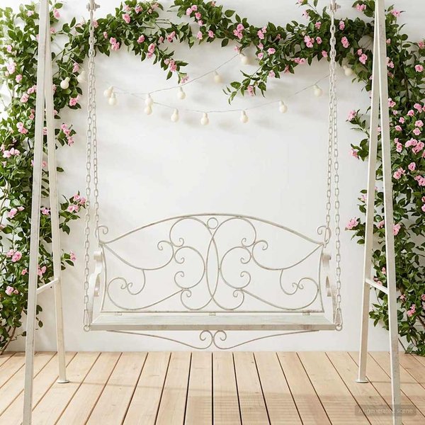 Banco Columpio Acero 110 X 52.5 X 47 Cm Blanco Antiguo-image