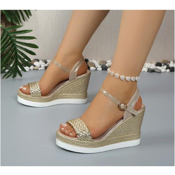 Sandalias Nuevas Para Mujer Verano Zapatos De Plataforma Tacones Altos CuñA Plateada Zapatos De Londres Sandalias De Plataforma De Lujo 41 Brown-image
