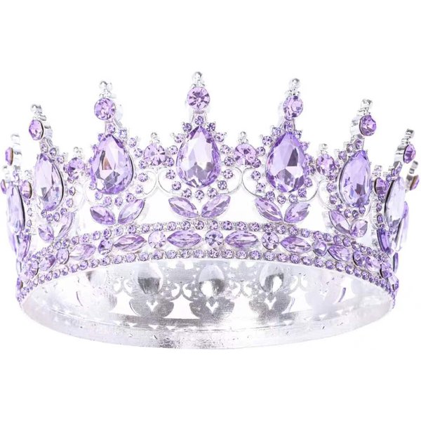 Tiara Corona Barroca Vintage Reina Rey Novia Para Mujeres Tocado Prom Nupcial Boda Tiaras Y Coronas JoyeríA Para El Cabello Accesorios White-image