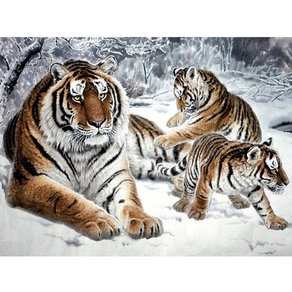 Animales Tigre Pintura De Diamantes Bordado De Diamantes 5D Diy Mosaico De Diamantes 20X30CM-image