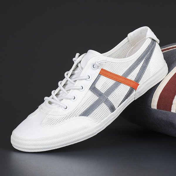 Nuevos Zapatos De Verano Para Hombre Malla Voladora Zapatos Blancos Simples VersáTiles Transpirables De Suela Blanda, Zapatos Casuales De Moda De Suela Plana 40 White-image