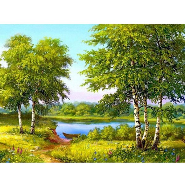 Pintura De Diamante 5D Diy, Bordado De Paisaje Forestal, Punto De Cruz, Mosaico De Diamantes De ImitacióN, DecoracióN Del Hogar 20X30CM-image