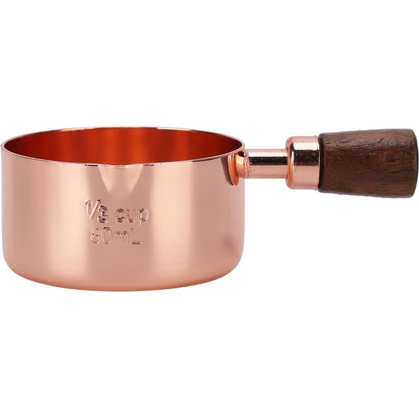 Cacerola De Acero Inoxidable Con Mango De Madera Y Oro Rosa Para Cocinar, Utensilios De Cocina, 1 Taza Beige-image