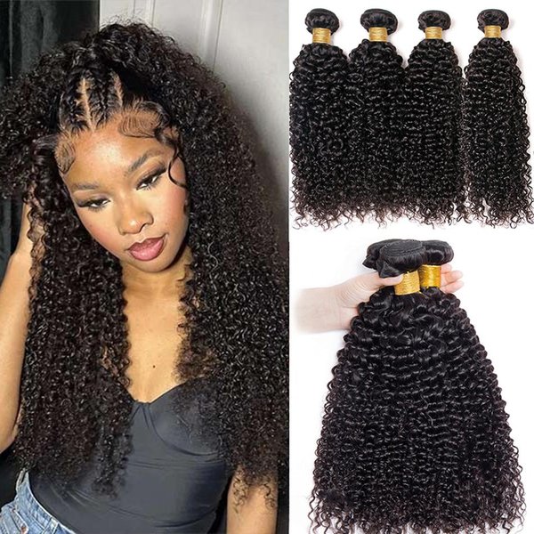 Cabello Humano Indio Rizado Kinky 1 3 4 Paquetes Oferta Cabello Crudo Tejido De Cabello Humano En Oferta Extensiones De Cabello Natural Rizado Profundo 18Inches 1Pcs-image