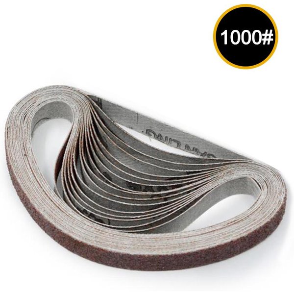 10 Sztuk 10X330Mm ŚCierne Pasy Szlifierskie 1000 Ziarno Szlifowanie Szlifowanie NarzęDzia Polerskie Do Szlifierki Power 1000#-image