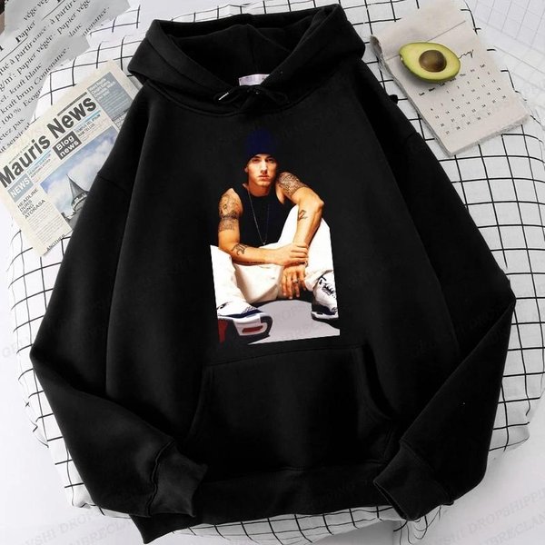 Bluza Z Kapturem Z Nadrukiem Eminem MęSka Damska Moda Hip Hop Bluzy Damskie Spodnie Dresowe Odzież Raper Moda Rockowa Harajuku Bluzy 6XL-image