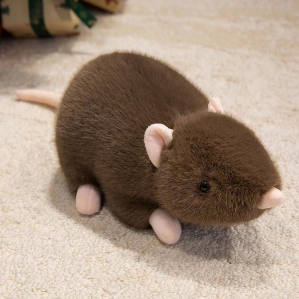 Peluche De RatóN MuñEco De Peluche Mascota Peluche DecoracióN Del Hogar RatóN De SimulacióN Peluche Almohada Para Dormir Rata De Peluche-image