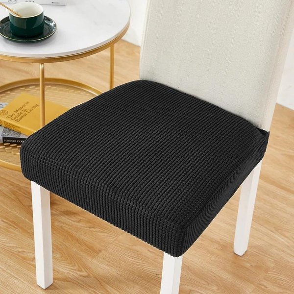 Funda De Asiento EláStica SóLida Estampada Para Fundas Para Protector De Silla De Comedor Cubre Silla Gruesa EláStica Funda De Silla Almohadilla 1 Piece-image