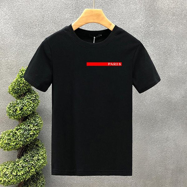 Marca De Lujo ParíS 100% AlgodóN ImpresióN De Alta Calidad Camisetas De Pareja Verano Harajuku Para Hombre/Mujer Camiseta De Manga Corta Talla AsiáTica S Black-image