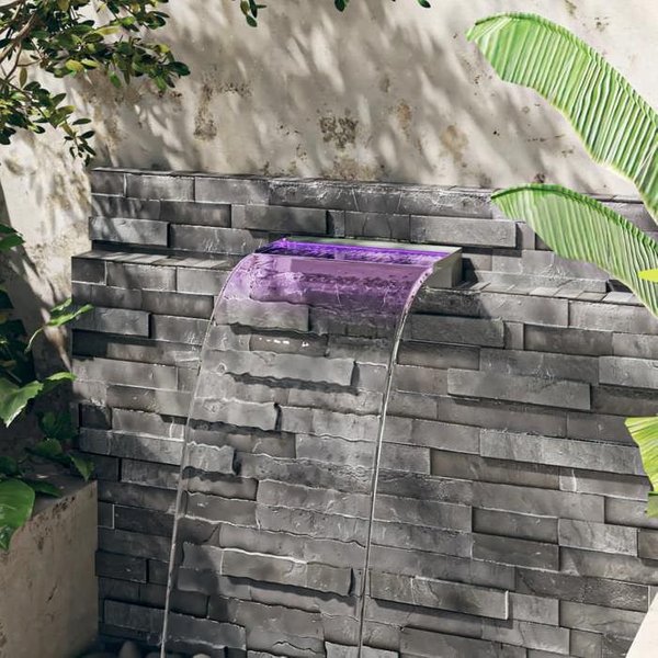DesagüE De Cascada - Casa Exclusiva - Acero Inoxidable 304 Cepillado - LED RGB Teledirigido - 45 Cm-image