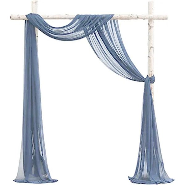 ŁUk śLubny Drapowany Tkanina Sheer Arch Drapes Burgundowy Szyfonowy ZasłOna ZewnęTrzna TłO Na Ceremonię śLubną Dekoracja Sufitu Imprezy 75X600Cm-image
