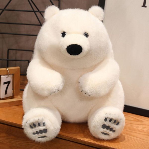 Pluszowy NiedźWiedź Polarny Lalka Pulchny SłOdki Wypchane Zwierzę Zabawka Dziewczyna Pluszowy Plecak Dziewczyna Prezent NiedźWiedź Polarny Zabawka Dla Dzieci 23Cm-image