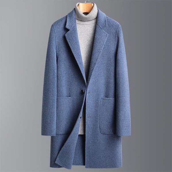 Abrigo De OtoñO E Invierno Para Hombre Mediano Y Largo Grueso Casual Abrigo Para Hombre Xxxl Gray-image
