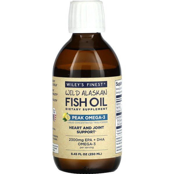 Wiley's Finest, Aceite De Pescado Salvaje De Alaska, Omega-3 MáXimo, Sabor Natural A LimóN, 8.45 Fl Oz (250 Ml)-image